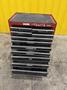 9 DRAWER X 27" X 18" RED TOOL BOX PARTS CABINET: STOCK  #22172