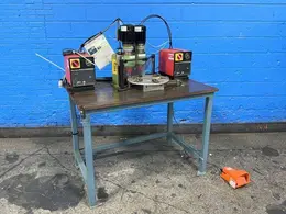 BALTEC 0.12 HP, 15” DIAMETER PLATE TWO SPINDLE ORBITAL RIVETER  -  RN 080