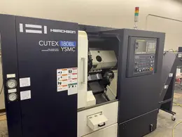 Hwacheon Cutex-180BL YSMC Multi-Axis CNC Lathe 2018 with: Fanuc OiTF CNC Control, Horizontal Linear Guide, Slant Longbed, 8" Chuck, Milling, Tool Presetter, High Pressure Pump, HTLD, Barfeed Interface, Rigid Tapping, Parts Catcher, and Chip Conveyor.