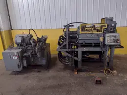 25,000 LB MITCHELL (4) DIE IN LINE TUBULAR CONVEYOR ROLL SHAFT END FORMING MACHINE: STOCK #15296