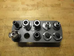 Assorted CAT40 Toolholders &amp; Rack - ER16, ER32, Rigid Endmill Holders, Facemill- Auction Item