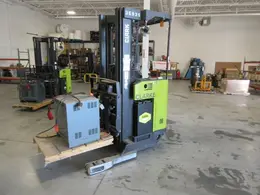 Clark Electric Standing Reach Forklift with Hobart 24V Charger, 4000 LB Load Capacity- Auction Item
