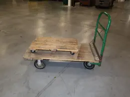 Rolling Shop Cart with Wooden Deck, and Wooden Furniture Dolly with Swivel Casters- Auction Item