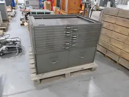 Metal 11 Drawer Blueprint Cabinet with 2 Bottom File Drawers- Auction Item