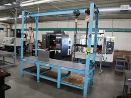 Midwest Crane Heavy Duty Mold Table with Overhead Crane, 4,000 #Capacity, CM Lodestar 2 Ton and 1/2 Ton Hand Chain Hoists - Auction Item