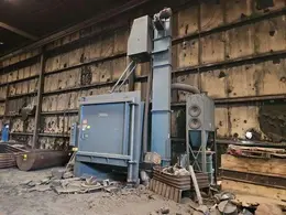 Viking 6' swing table blast cleaning system with Micro Air cartridge dust collector, 2- direct drive shot wheels