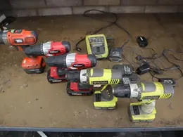Cordless Drills, Assorted Brands, Ryobi, Hyper Tough, Black and Decker- Auction Item