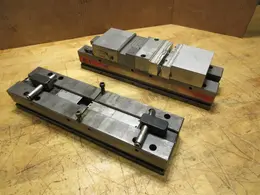 Chick BL4 4" Double Lock Machine Vise (2) with Assorted Soft Jaws- Auction Item