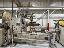 15,000 lbs. x 18" Wide Coe Press Equipment Coil Reel and Coe Powered Straightener For Sale