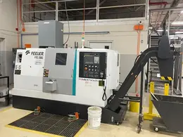 Feeler FTC-200L CNC Lathe, 2017 – Fanuc, Tailstock, 12 Station Turret, Parts Catcher, Chip Conveyor