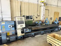 29.5" X 157" DAINICHI DL75X400 CNC FLATBED WITH FANUC CONTROL. STOCK # 0873926
