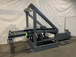 48" DAHLSTROM HD-37548 PEELER TABLE W/ HYDRAULIC HOLD DOWN. STOCK # 0206522