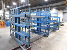 20' X 5 TIER SSS STEEL STORAGE SYSTEMS DOUBLE SIDE RETRACTABLE ARM BUNDLE STORAGE RACK: YOBRO #24365