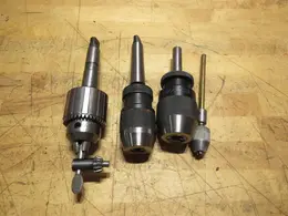 Jacobs 3JT Keyed Super Chucks with Keys, w/#3 Morse Taper &amp; Rohm Keyless Chuck 1/32"-1/2" &amp; Enco 3mm-16mm Keyless Chuck 5/8 Straight Shank- Auction Item