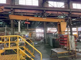 2 TON X 16' ABELL-HOWE JIB CRANE WITH BUDGIT HOIST. STOCK # 0876726