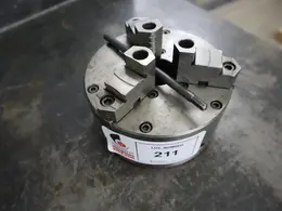 Hardinge 6" 3-Jaw Manual Lathe Chuck, with Hardened Step Jaws and HARDINGE THREAD 2 3/16 - 10, and Key- Auction Item
