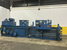 30" X 40" SELCO MODEL HSO-128A AUTO-TIE TOP LOADING HORIZONTAL HYDRAULIC BALER SYSTEM, W/ CONVEYOR &amp; DUMP HOPPER: YOBRO #26210