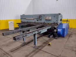 13' x 1/4" AMADA MODEL #M-4065 MECHANICAL POWER SQUARING SHEAR, FRONT GUAGING, CONVEYOR &amp; STACKER: STOCK #19272