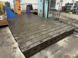 12' X 12' X 14" STEEL T-SLOTTED FLOOR PLATE: STOCK #23497