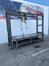 12' SHOP MADE CRANE SYSTEM WITH (2) 1 TON CM ELECTRIC HOIST: STOCK #77843