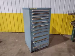 11 DRAWER STANLEY VIDMAR BLUE TOOL STORAGE CABINET 30" X 29.5" X 59"H : YOBRO 26150