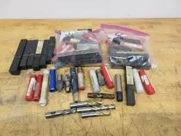 End Mills HSS 5/8" &amp; 3/4" Shank, Mostly 4 Flute Rougers and Finishers, ** Look New NIB Just Old **- Auction Item