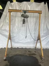 1 TON SPANCO MOBILE GANTRY CRANE WITH 1 TON CM HOIST STOCK# 3847