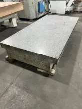 USED 8' X 4' X 14" GRANITE SURFACE PLATE WITH DRILLED AND TAPPED HOLES