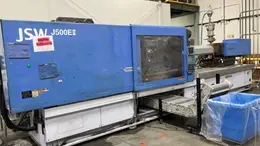 500 Ton 53.3 Oz Shot JSW 500EII Injection Molding Machine, 1996 – Core Pull and Air Blast