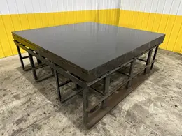96" X 96" STEEL LAYOUT TABLE / PLATE ON HEAVY DUTY STORAGE RACK BASE: STOCK #11026