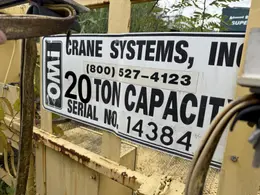 20 TON &amp; 5 TON R&amp;M SPACEMASTER OVERHEAD BRIDGE CRANE HOIST: STOCK #24064