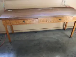 Wooden Shop Desk, 2 Drawers- Auction Item