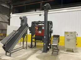 10 HP X 36" X 13"  ROSLER MODEL #JDBC-11/2 CONTINUOUS BARRELL BLASTING / AUTOMATIC PARTS DEBURRING MACHINE: STOCK #19436