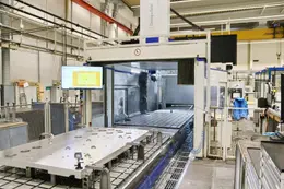 Droop + Rein TFS 22-40 DT D40 P CNC 5-Axis Planer Type Milling Machine, 2007 – Dual Chip Conveyors, Through Spindle Coolant, Probe, Rotary Table