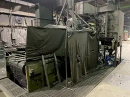 30" WIDE X 4 WHEEL PANGBORN MESH BELT SHOT BLAST MACHINE. STOCK # 1265521