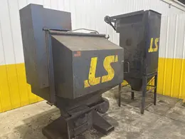 LS INDUSTRIES BARREL TYPE TUMBLE BLAST MACHINE &amp; DUST COLLECTOR: YOBRO #24013