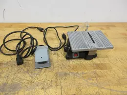Miniature Table Saw with Remote Foot Pedal, 3.5" Blade, 7.5" x 5.5" Cutting Table- Auction Item