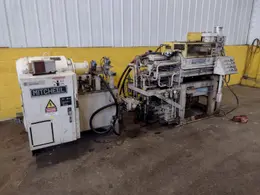 25,000 LB. MITCHELL (4) DIE IN LINE TUBULAR CONVEYOR ROLL SHAFT END FORMING MACHINE: STOCK #15298