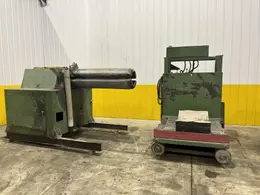 12,000 LB X 50" ROWE MODEL #12050-DSV MOTORIZED COIL REEL UNCOILER &amp; COIL CAR: STOCK #21979