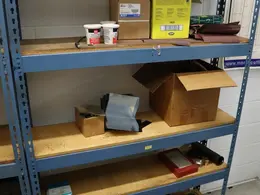 Teardrop Style Adjustable Shelf Racking with 5 Shelves with Assorted Contents- Auction Item