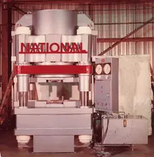 3000 TON NATIONAL (CROSBY GROUP) 4-POST HYDRAULIC PRESS / WIRE ROPE SWAGING MACHINE: STOCK #19450