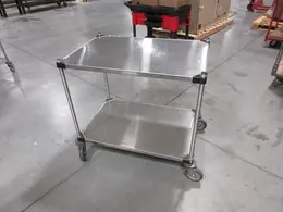 Metro Stainless Steel (2) Adjusable Shelf Cart with Swivel Caster Wheels- Auction Item