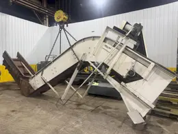 20' LONG X 22" WIDE MARFRAN POWERED METAL BELT INCLINED CHIP or PARTS CONVEYOR: YOBRO #25368