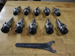 Techniks CT40 Taper Tool Holders: (5) ER-20 Collet Holders, (5) ER-32 Collet Holders- Auction Item