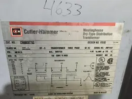 Cutler and Hammer lighting transformer  75KVA 460V Primary 
440-400 V Secondary