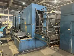 24" X 50" DUNNAGE WASH SYSTEMS 3-STAGE STAINLESS STEEL PASS THRU CONVEYOR TOTE / PALLET WASHER: STOCK #14892