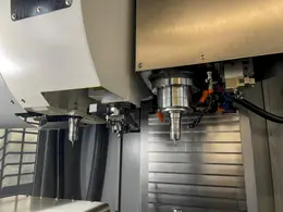 Tornos Almac CU 2007 7-Axis CNC Vertical Machining Center with Part Loading and Parts Catcher System, Probing, 20K Spindle, Lehman 2-Axis Rotary Table, Back Operation Tilting Rotary Vise