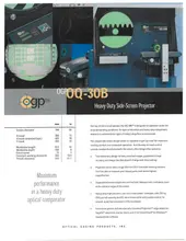30" OGP Model OQ-30B Heavy Duty Side Screen Optical Comparator and Measuring Machine, S/N OQB30195.