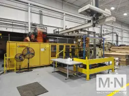 2350 TON 896 OZ HUSKY MODEL QUAD-LOC 2350/RS200/200 INJECTION MOLDING MACHINE MFG 2002