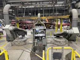 2021 Inductotherm melt system with 2- traveling charge feeders with scales, Inductotherm type 3000 DT-2 ACF-2 3000 kw power supply rated at 300 h. s/n 21H-381478-246-11 interconnecting buss and cables, 2- 4metric steel shell furnaces with stands, hydraulic system , water system with twin 50hp pumps, 2021 Emsco model Hypro 25 stainless steel heat exchanger , related piping, controls, remote operators stand, related controls, lining pushout, Sonmez incoming power transformer type HTYAA3KH-326623 s/n 15729 rated at 3260-4025 KVA, 12,470 volt primary volts, 2x575 secondary volts, spare incoming transformer same as above s/n 15364